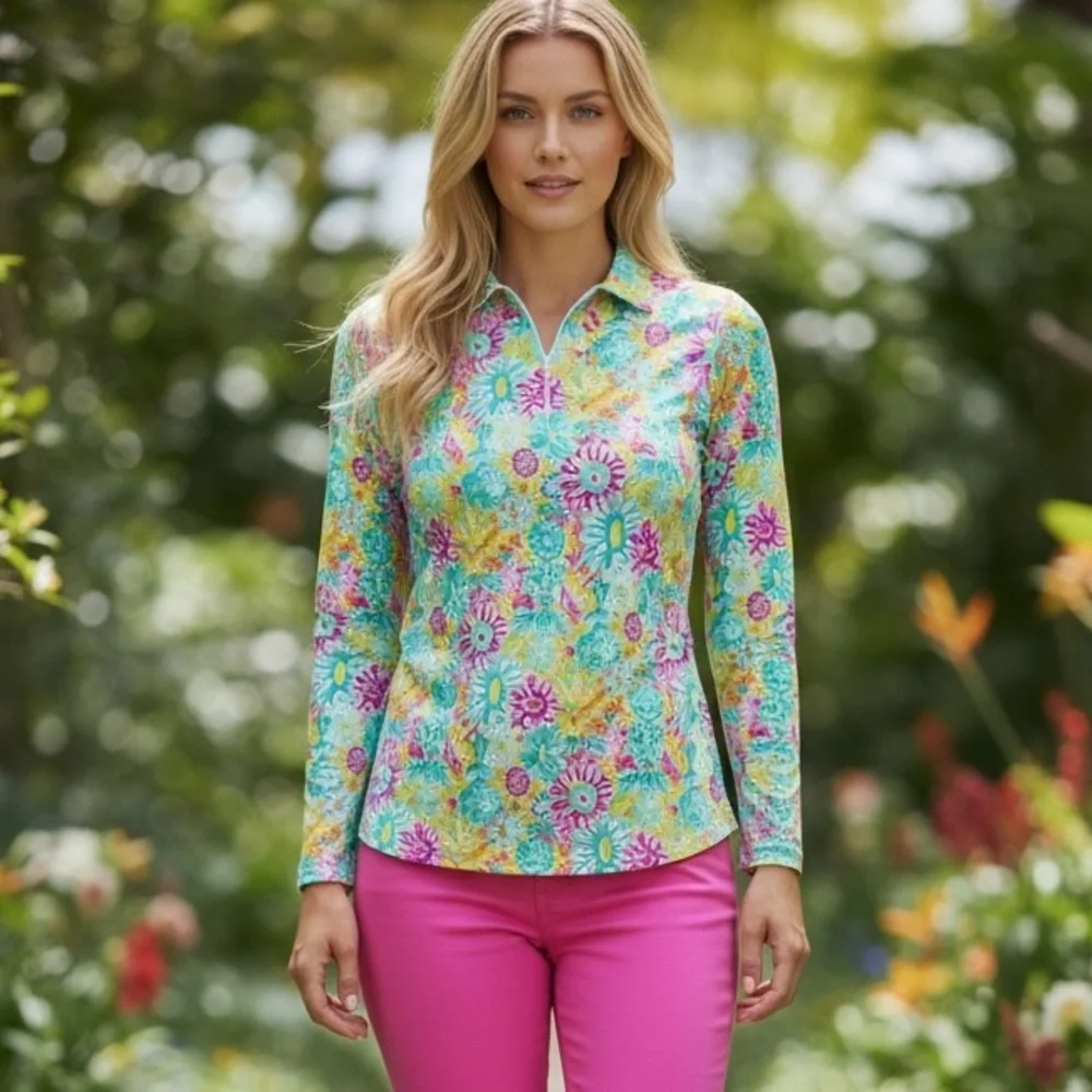 Ibkul Long Sleeve Golf Shirt - Picture 1 of 4